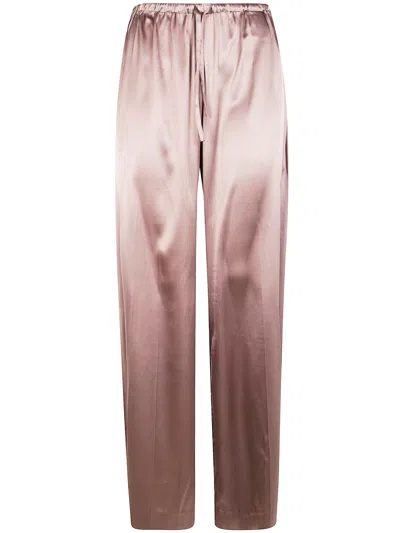 DRIES VAN NOTEN PUVIS BIS LONG 2033 SATIN TROUSERS,252.010915.2032 703 BROWN