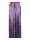 Dries Van Noten "puvis Bis Long 2256" Stripe Printed Trousers In Blue