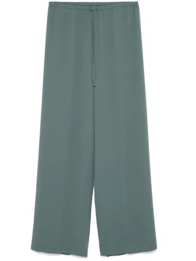 Dries Van Noten Wide Leg Relaxed Fit Trousers In Green