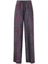 Dries Van Noten Puvis Long 212 Print Silk Habotai Trousers In Pink