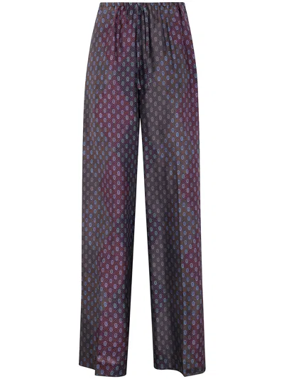 Dries Van Noten Puvis Long 212 Print Silk Habotai Trousers In Pink