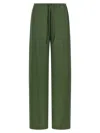Dries Van Noten Cinched Waist Wide Leg Trousers In Green