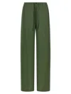 Dries Van Noten Cinched Waist Wide Leg Trousers In Green