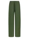Dries Van Noten Cinched Waist Wide Leg Trousers In Green