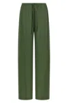Dries Van Noten Cinched Waist Wide Leg Trousers In Green