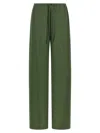 Dries Van Noten Cinched Waist Wide Leg Trousers In Green