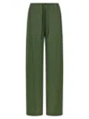 Dries Van Noten Cinched Waist Wide Leg Trousers In Green