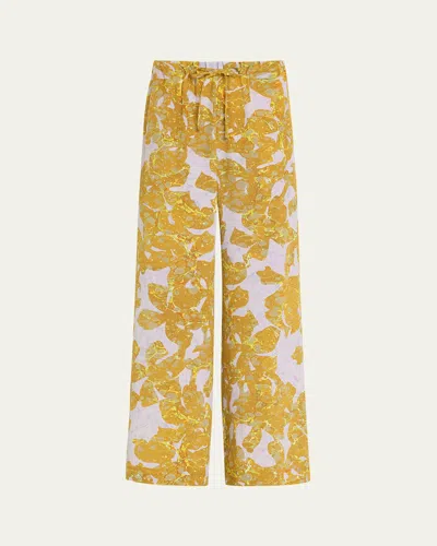 Dries Van Noten Puvis Printed Straight Leg Long Pants