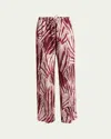 Dries Van Noten Puvis Printed Wide-leg Drawstring Pants