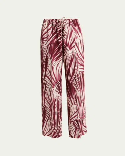 Dries Van Noten Puvis Printed Wide-leg Drawstring Pants