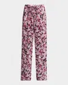 Dries Van Noten Puvis Printed Wide-leg Drawstring Pants In Fuchsia