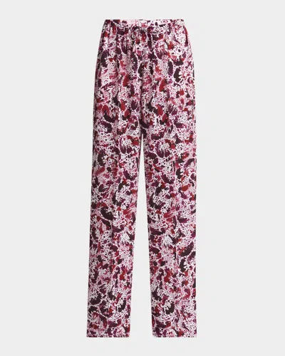 Dries Van Noten Puvis Printed Wide-leg Drawstring Pants In Fuchsia