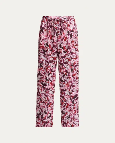 DRIES VAN NOTEN PUVIS PRINTED WIDE-LEG DRAWSTRING PANTS