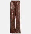 Dries Van Noten Embellished Wide-leg Trousers In Green