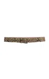 Dries Van Noten Studded Snake-effect Leather Belt In Neutral