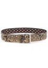 Dries Van Noten Python-effect Stud-embellished Leather Belt