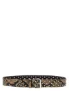 Dries Van Noten Python-print Leather Belt With Studded Design