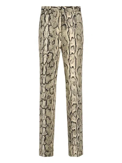 DRIES VAN NOTEN PYTHON PRINT PANTS