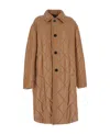 Dries Van Noten Quilted Buttoned Coat In Brown