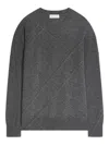 Dries Van Noten Quilted Cashmere Sweater In Gray