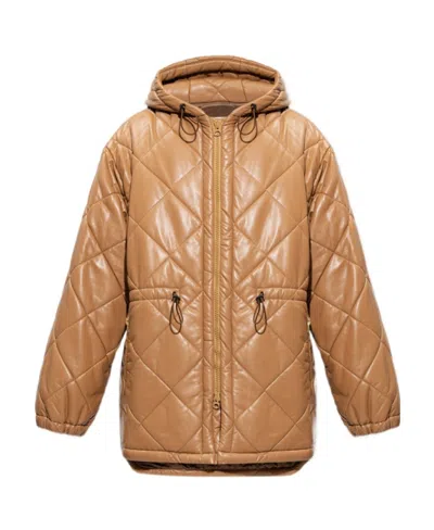Dries Van Noten Quilted Casual Jacket In Brown