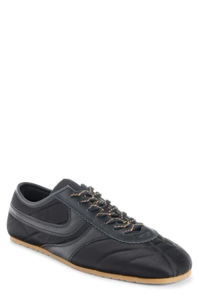 Dries Van Noten Leather-trimmed Quilted Satin Sneakers In Black