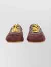 Dries Van Noten Quilted Nappa Leather And Nylon Sneakers In Brown