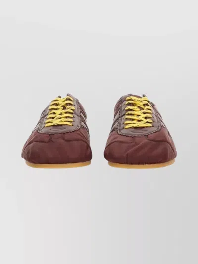 Dries Van Noten Quilted Nappa Leather And Nylon Sneakers In Brown