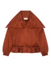Dries Van Noten Quilted Ruffled Jacket In Brown