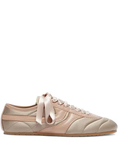 Dries Van Noten Leather-trimmed Satin Sneakers In Animal Print