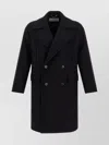 Dries Van Noten Racos 2216 M.w. Wool Double Breasted Coat In Black