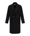 Dries Van Noten Racos 2216 M.w. Wool Double Breasted Coat In Black