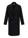 Dries Van Noten Racos 2216 M.w. Wool Double Breasted Coat In Black