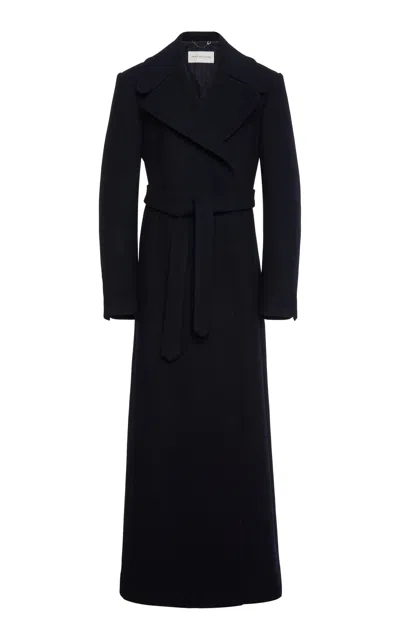 Dries Van Noten Rafaella Tassel-detailed Wool-blend Coat In Navy