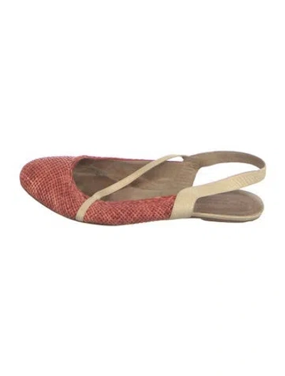 Pre-owned Dries Van Noten Raffia Colorblock Pattern Slingback Flats In Multi