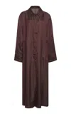 Dries Van Noten Raltonas Jacquard Coat In Burgundy