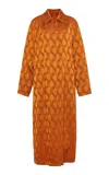 Dries Van Noten Raltonas Jacquard Silk-blend Coat In Orange
