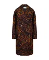 Dries Van Noten Ramson Animal Pattern Coat With Large Outline In Black