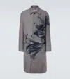 Dries Van Noten Randale Floral Cotton Trench Coat In Gray