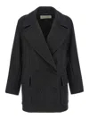 Dries Van Noten Randia Double-breasted Short Wool Coat In Black