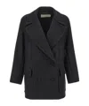 Dries Van Noten Randia Double-breasted Short Wool Coat In Black