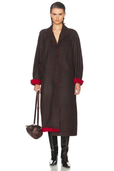 Dries Van Noten Rankin Coat In Burgundy