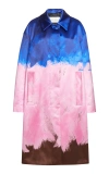 Dries Van Noten Ranks Brushstroke-print Oversized Silk Coat In Multi