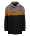 Dries Van Noten Multicolor Stand Collar Coat In Brown