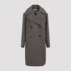 Dries Van Noten Brown Wool Blend Double-breasted Coat In Brown