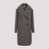 Dries Van Noten Raquel Double-breasted Peacoat Jacket For Women In Gray