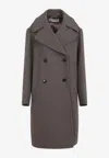 Dries Van Noten Brown Wool Blend Double-breasted Coat In Brown