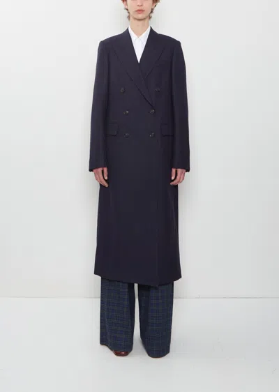 Dries Van Noten Rarrysta Wool Coat In Navy 509