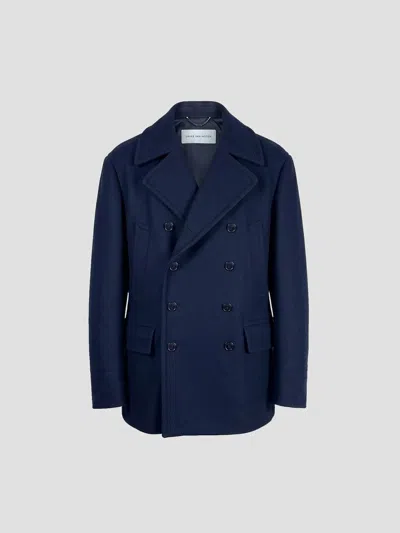 Dries Van Noten Rascott Bis Wool Blend Jacket In Blue