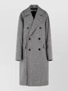 Dries Van Noten Double-breasted Grey Wool Coat With Multicolored Check Pattern In Gray
